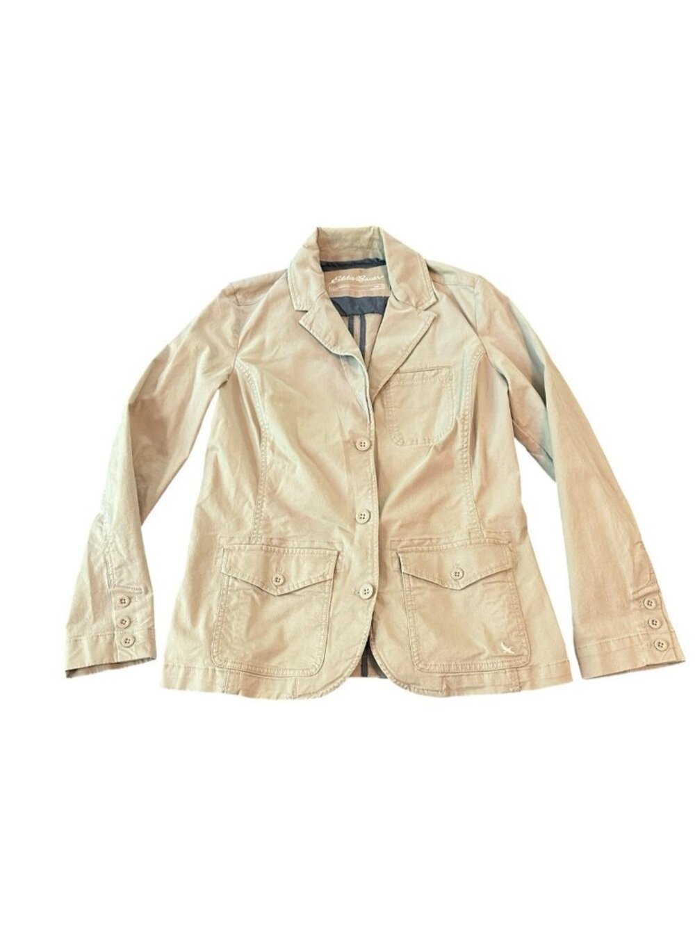 Eddie Bauer Womens Jacket 12 Legendwash Stretch Khaki Outdoors Utility Gorpcore